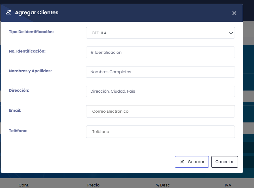 Como crear un cliente desde la factura
