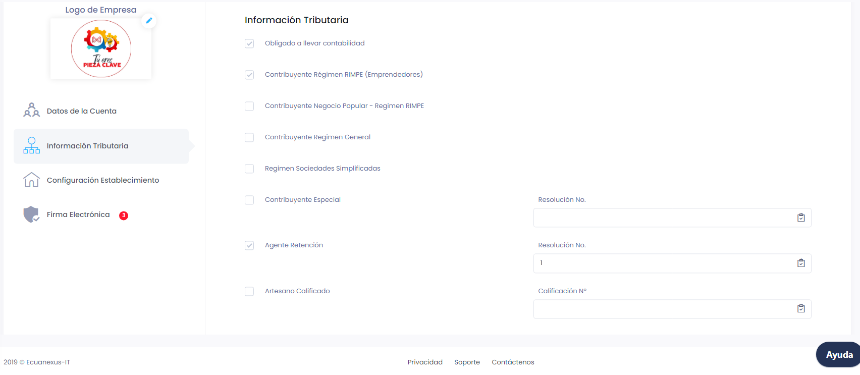 Instrucciones para Configuración del Régimen RIMPE