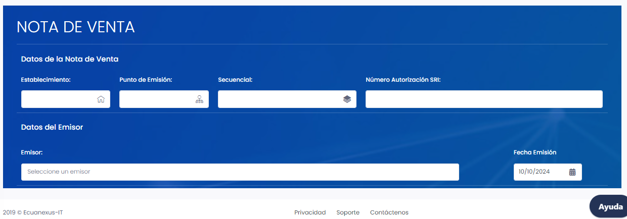 SECCIÓN ATS: Cómo Crear una Nota de Venta
